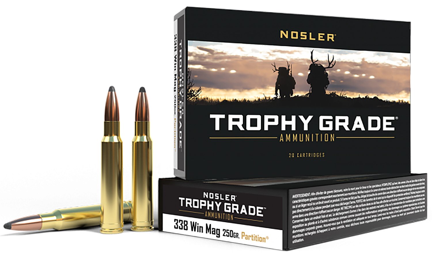 Nosler 60082 Trophy Grade 338 Win Mag 250 gr Partition 20 Rounds - Nosler - 338 Win Mag