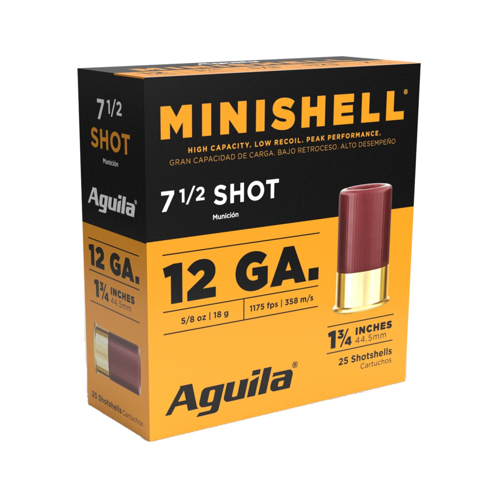 Aguila 1CHB1387 Minishell 12 Gauge 1.75" 5/8oz #7.5 25 Rounds - Aguila Ammunition - 12 GAUGE