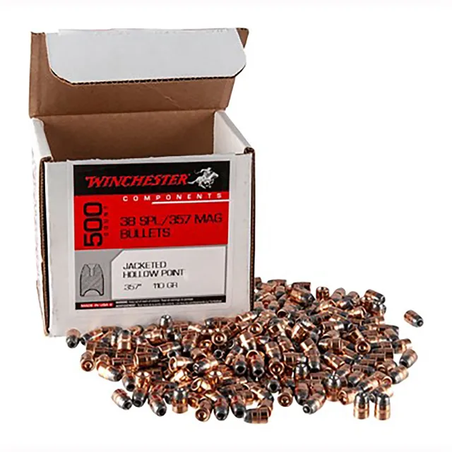 Winchester Ammo Handgun Reloading 38 Cal .357 110 gr JHP 500 Per