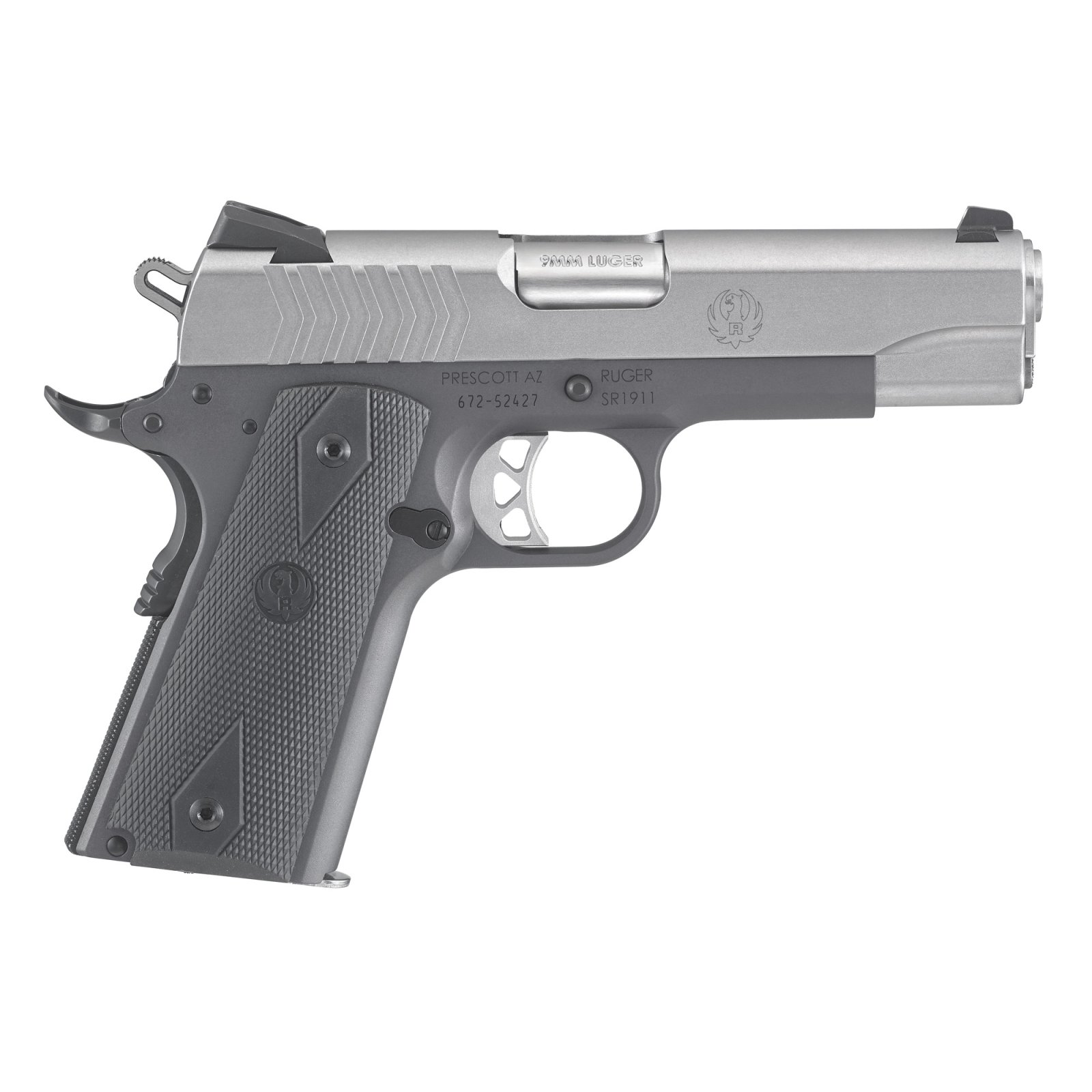 Ruger SR1911 Commander 9mm Luger 4.25 in Stainless Steel 9+1 Capacity - Ruger - 9mm
