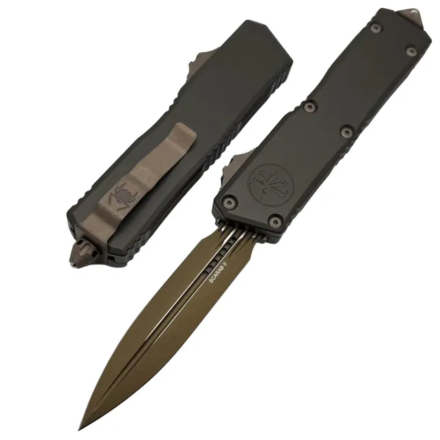 Microtech Scarab II Gen III 3.97 In Double Edge Dark Bronze Aluminum Handle - MICROTECH for sale at Iron and Lace