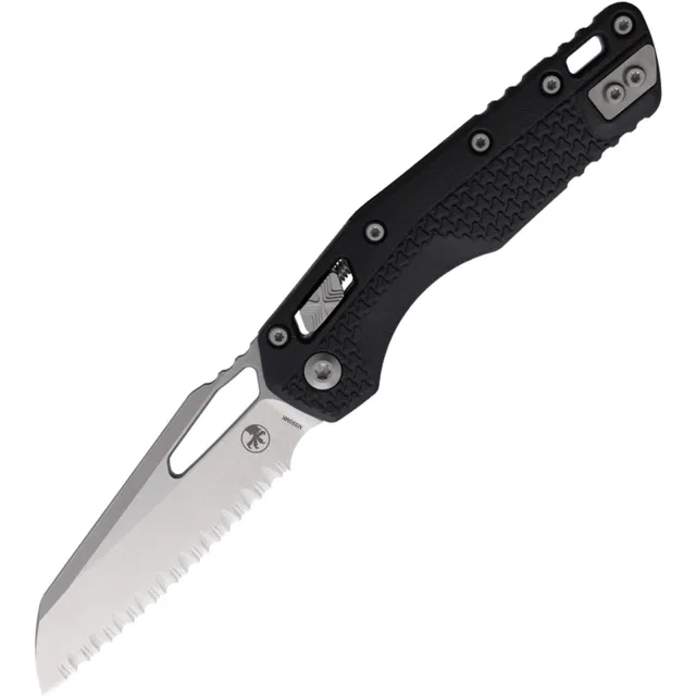 Microtech MSI 210T-12PMBK Wharncliffe 3.88 In Black Stonewash Full Serr - MICROTECH