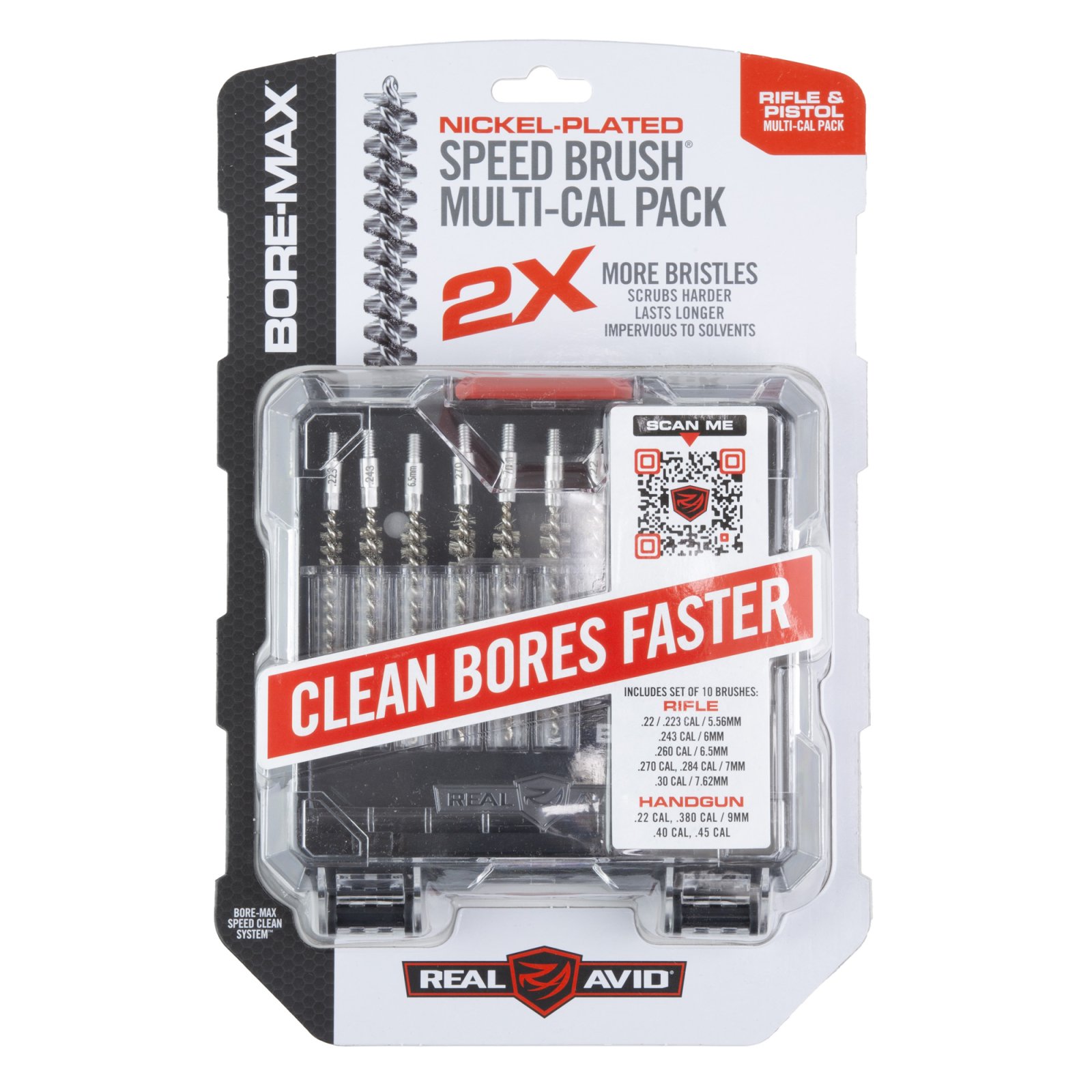 Buy Real Avid AVBMSBS Bore-Max Speed Brush Set Multi-Caliber Nickel-Plated online