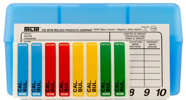 MTM Case-Gard R-50 Series 50 Rounds Midlength Rifle Ammo Box - Clear Blue - MTM Case-Gard - 22-250 Remington