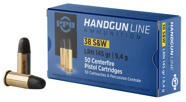 Prvi Partizan PPH38SW 38 S&W 145 Grain Lead Round Nose 50 Rounds - Prvi Partizan - 38 S&W