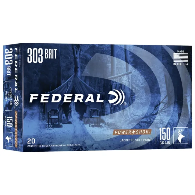 Federal Power-Shok Rifle Ammo .303 British 150 gr SP 2690 fps - 20/box - Federal Premium Ammunition - 303 BRITISH