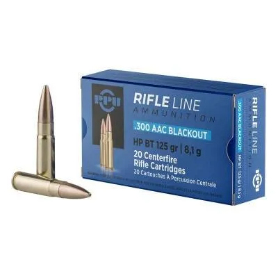 PPU 300 AAC Blackout HPBT 125 Grain 20 Round Box 50 Boxes Per Case - PPU - 300 BLACKOUT