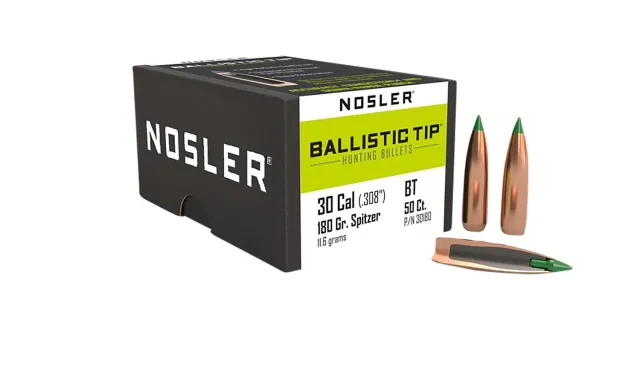 Nosler 30180 30 Caliber 180 Grain Spitzer Bullet 50 Count Box - Nosler - 30 Caliber
