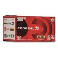 Federal WM51992 9mm Luger 115 Grain FMJ 200 Rounds Brass Case - Federal Premium Ammunition - 9mm Luger