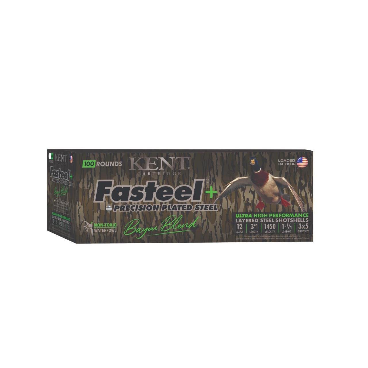 Kent CC123FSP363X5 12GA 3" 1-1/4oz #3x5 1450FPS Steel Shot 25 Rounds - Kent Cartridge - 12 Gauge