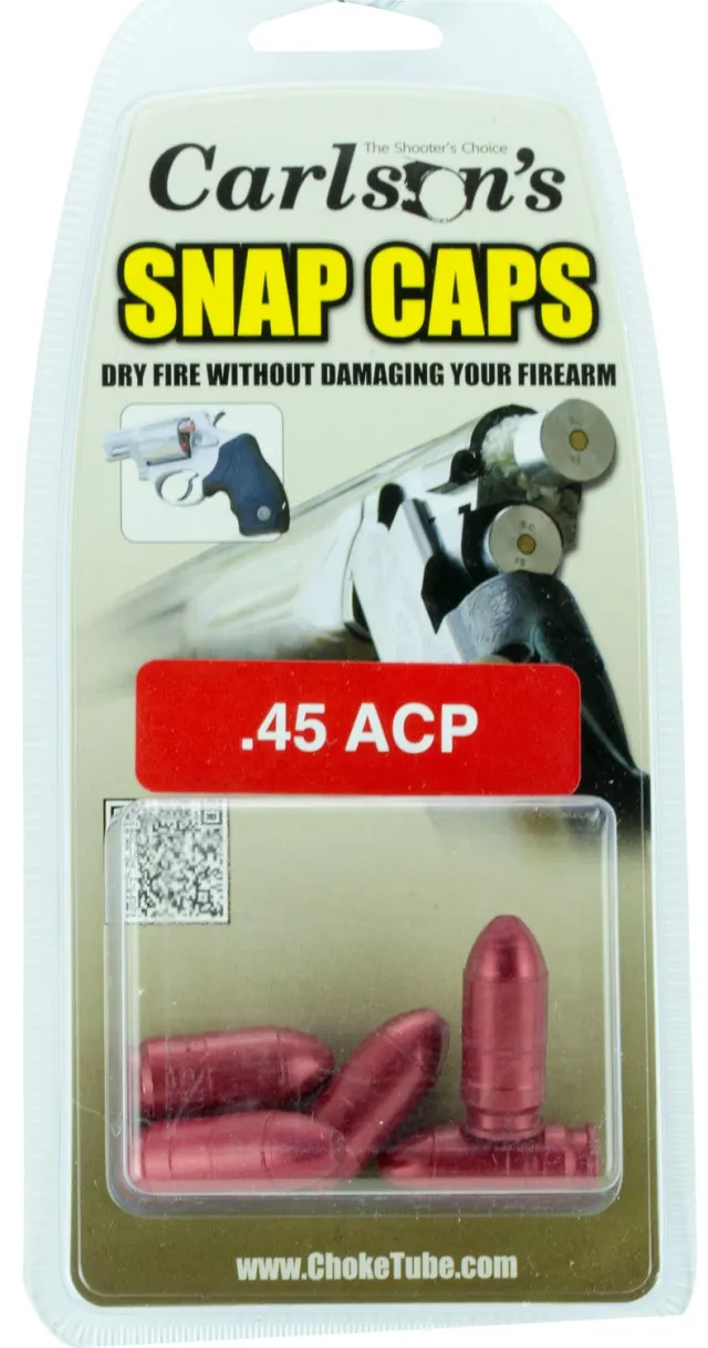 Carlson's 00062 Snap Cap Pistol .45 ACP 5-Pack Aluminum Training Tool - Carlson - 45 AUTO