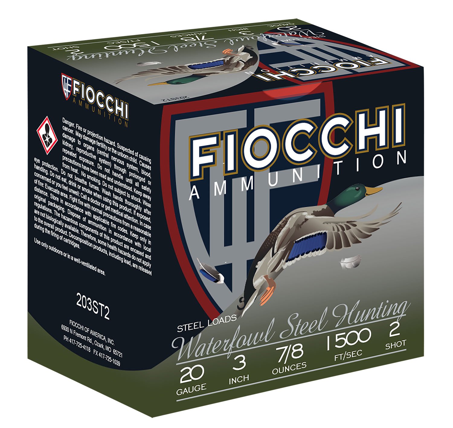 20 Ga Steel-2 7/8 oz 3" 25 Rds Fiocchi Ammo Shotgun - Fiocchi - 20 Gauge