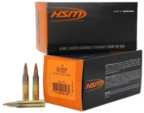HSM .223 Rem 55gr PSP 50 Rounds 10 Boxes - HSM Ammunition
