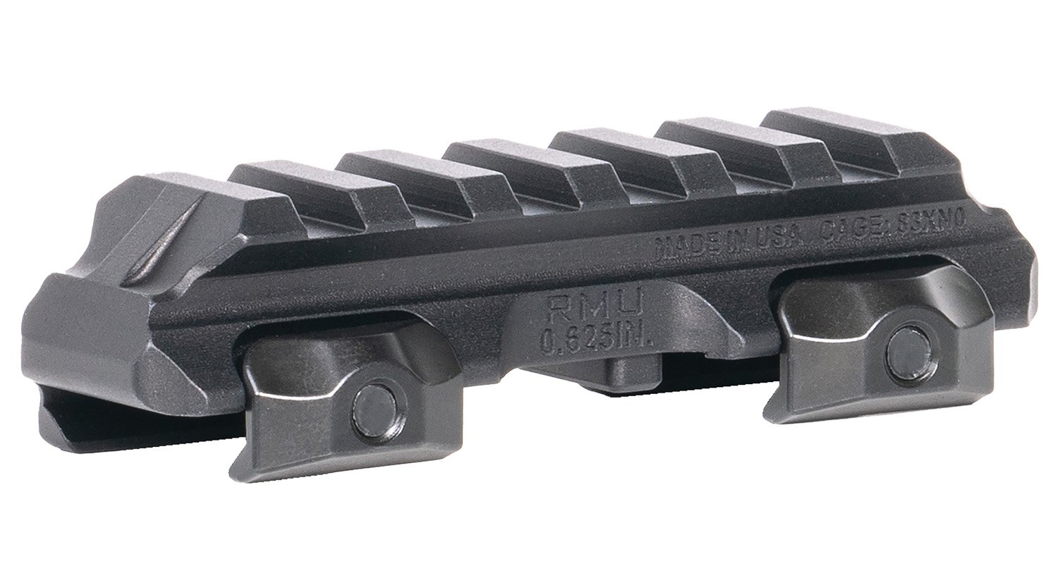 Reptilia 100271 RMU Mount 6 Slot Black 7075-T6 Aluminum Picatinny Rail - Reptilia