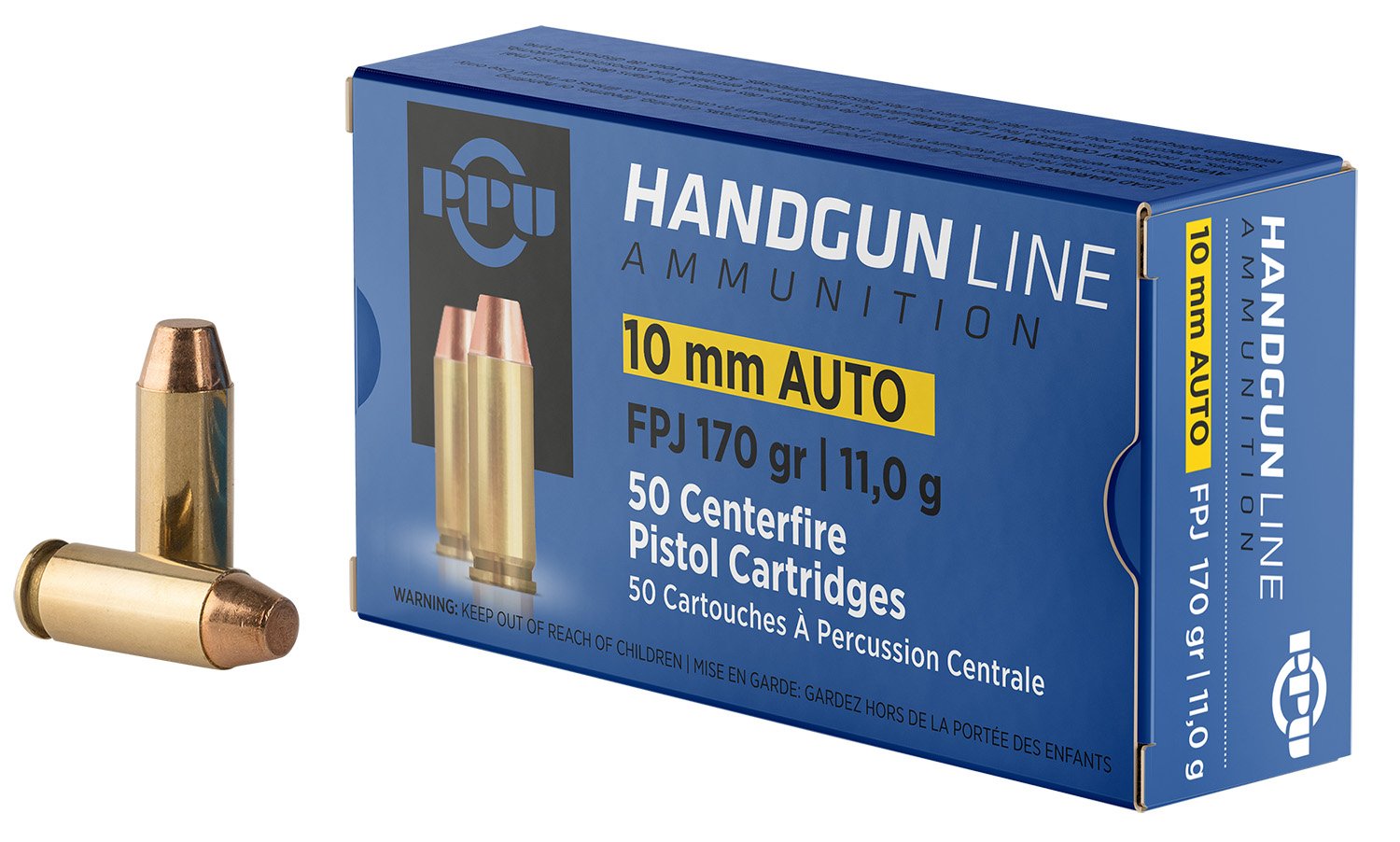 Buy Prvi Partizan PPH10F 10mm Auto 170 Grain Flat Point Jacketed 50 Box online
