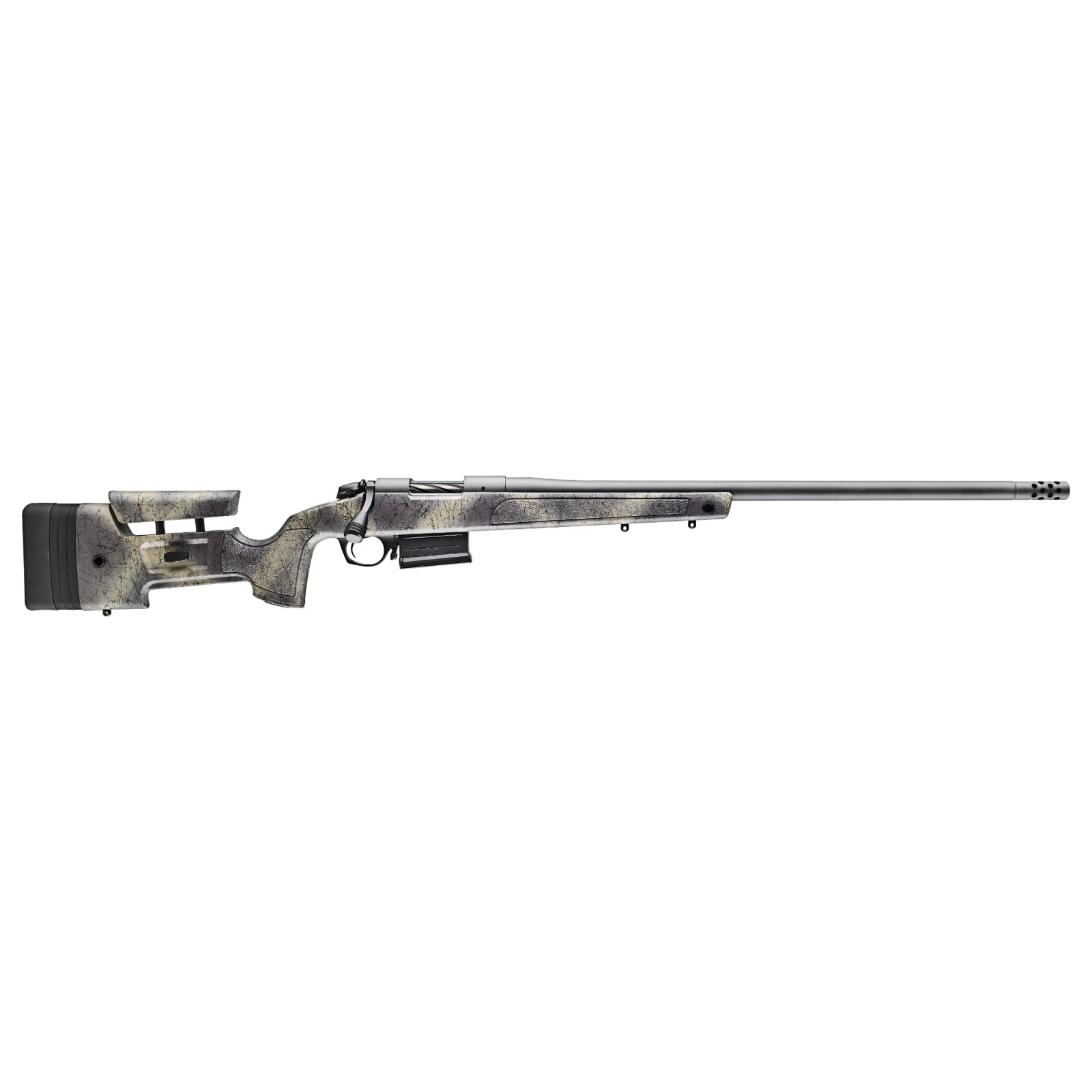 Bergara Rifles B14LM368 B-14 Wilderness HMR 300 PRC 5+1 26" Threaded Barrel, Sniper Gray Cerakote, Woodland Camo Stock - Bergara - 300 PRC