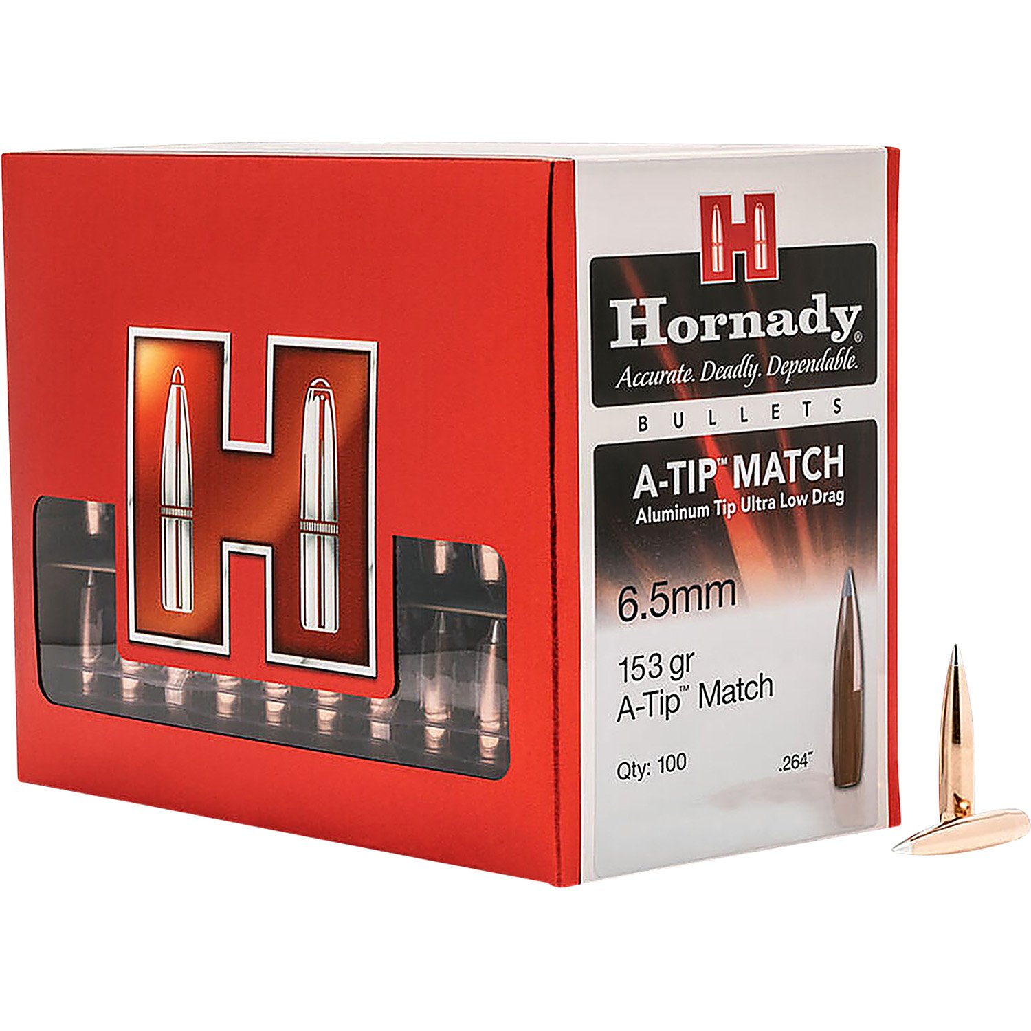 Hornady A-TIP Match 6.5mm 153gr Bullets 100 Count - Hornady - 6.5mm