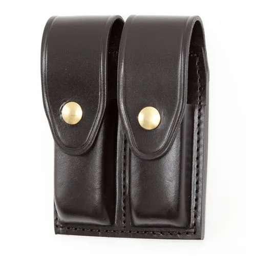 Gould & Goodrich Leather Double Magazine Case Brown Belt Loop - Gould & Goodrich