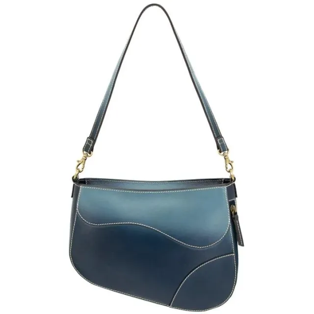 Rugged Rare 49641 Concealed Carry Handbag Navy Leather 6.5 in Compartment - Rugged Rare