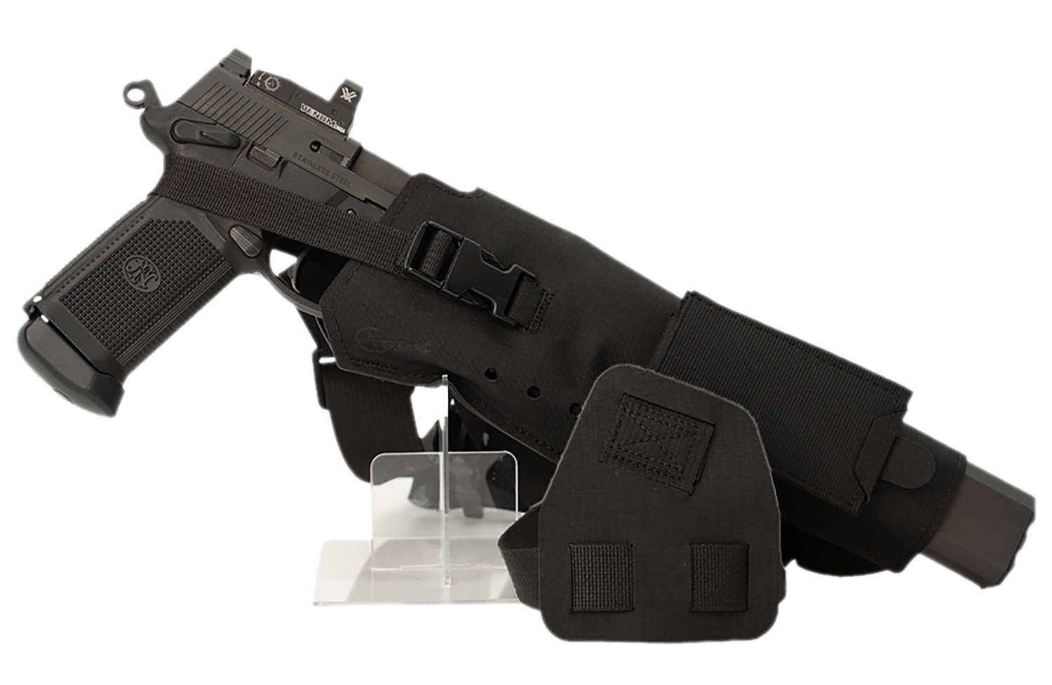 Cole-tac VWX102 Varmint Wrangler XL Pistol Holder Chest Black Left Hand - Cole-Tac