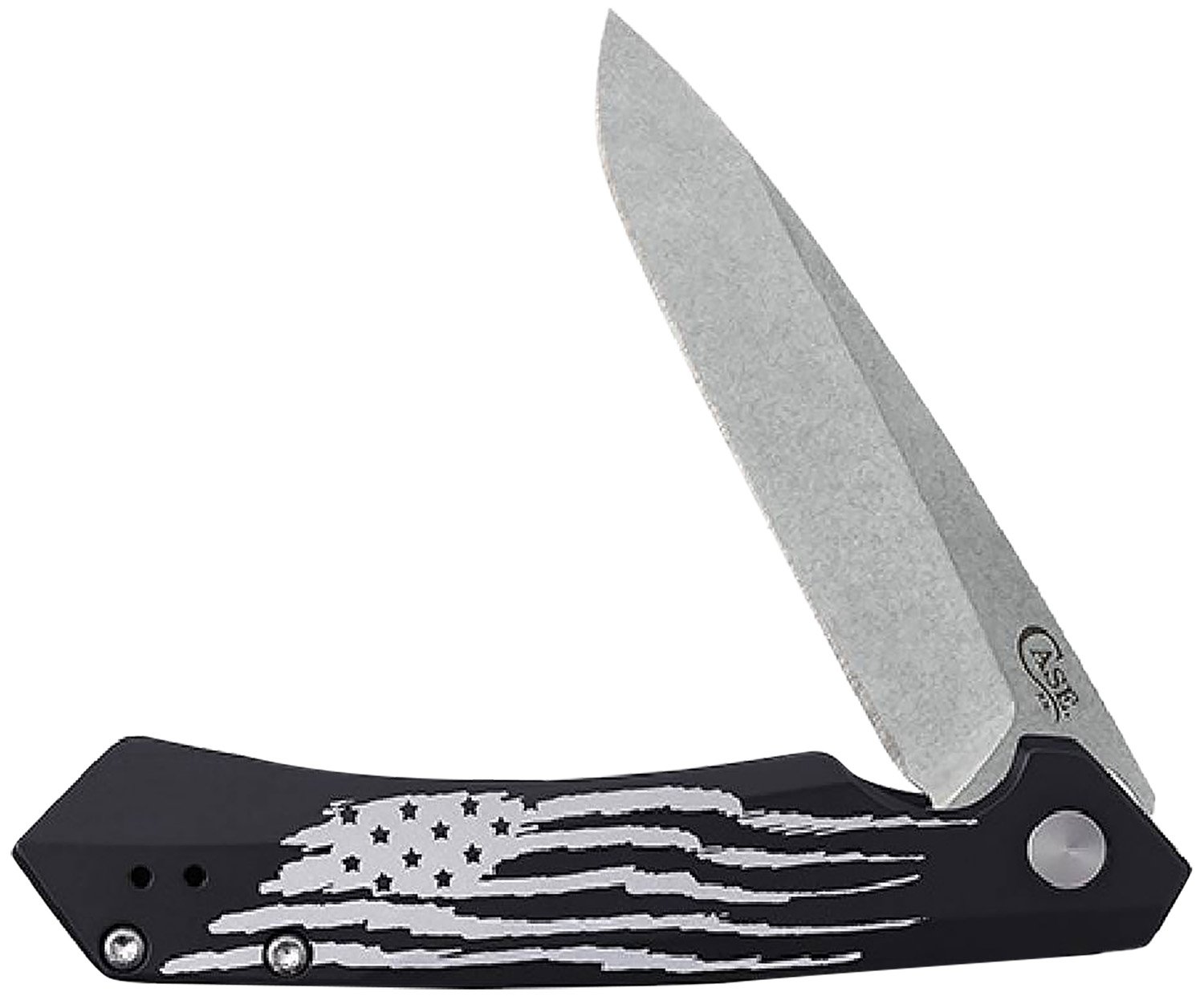 Case 10857 Kinzua Folding Knife S35VN Blade Black US Flag Handle - Case Cutlery