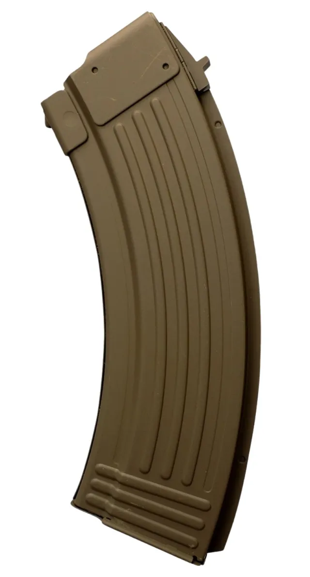 Global Ordnance LLC 810091157466 30rd Fully Ribbed 7.62x39mm Fits AK-47 FDE Steel - Global Ordnance - 30RD