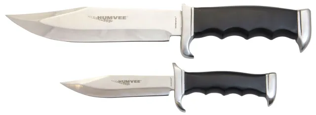 Humvee HMVBC02BK Bowie Knife Set 12.5in 8.5in Stainless Steel Black Pakawoo - Humvee Adventure Gear