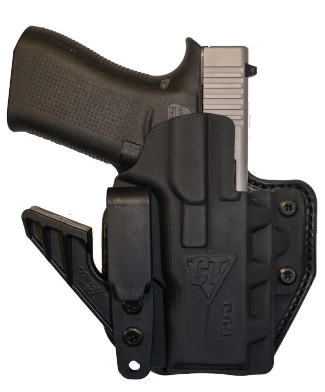 Comp-Tac C852GL069RBKN eV2 Max Black Kydex Holster w/Leather Backing IWB fits Glock 43 Right Hand - Glock