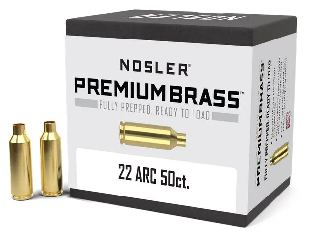 Nosler 10270 Premium Brass 22 ARC, 50ct, Prepped & Deburred Cases - Nosler - 22 ARC