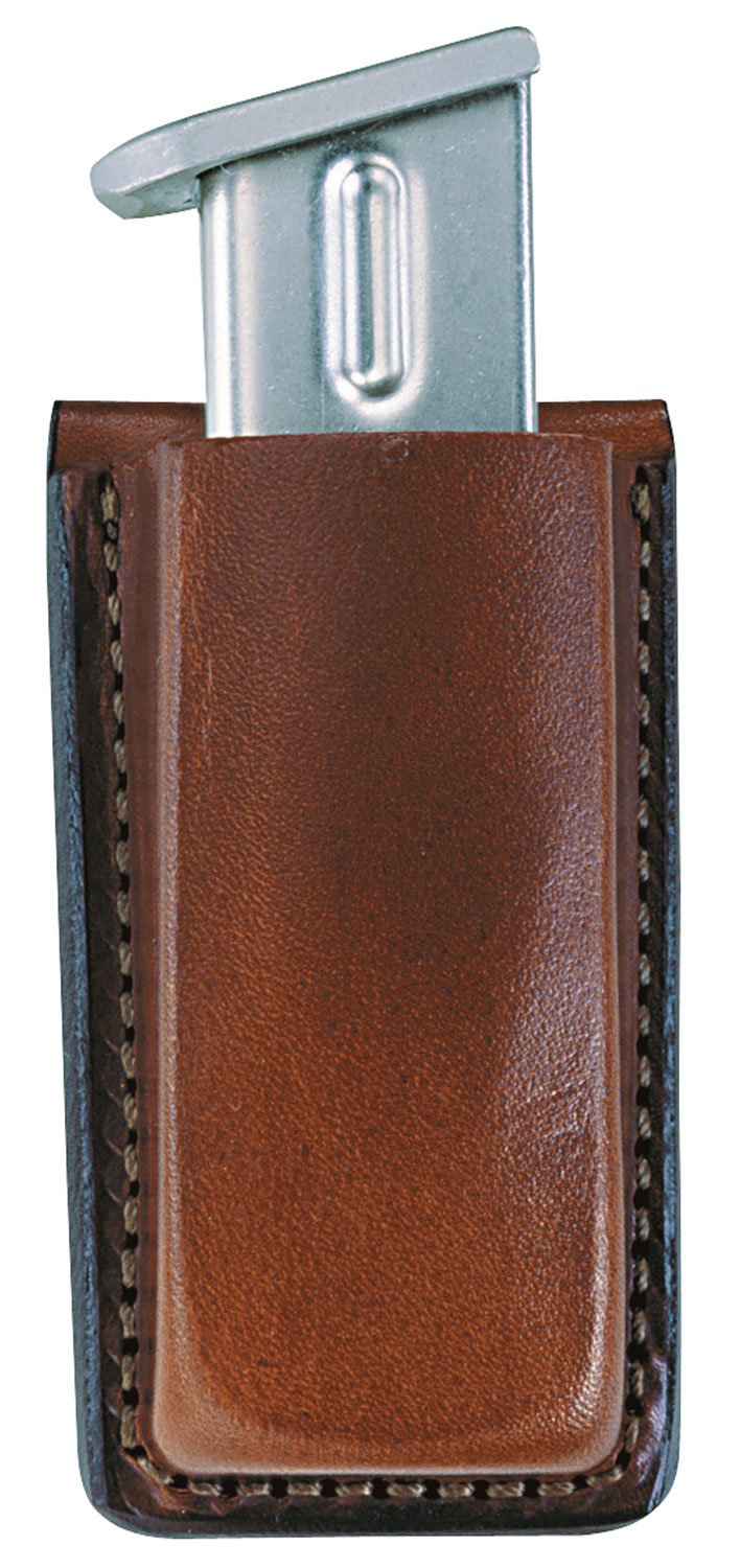 Bianchi 10737 Open Top Magazine Pouch Tan Leather 1.75 in Clip - Bianchi