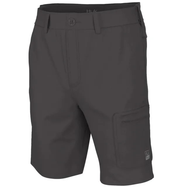 HUK H2000171-010 Men's Next Level 10.5" Fishing Shorts, Iron, Size S - Marolina DBA HUK