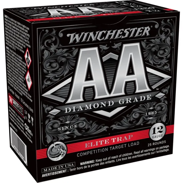 Winchester Ammo AADGHA127 AA Diamond Grade Elite Trap 12 Gauge 2.75" 1 1/8 oz 1250 fps 7.5 Shot 25 Bx/10 Cs - Winchester - 12 GAUGE