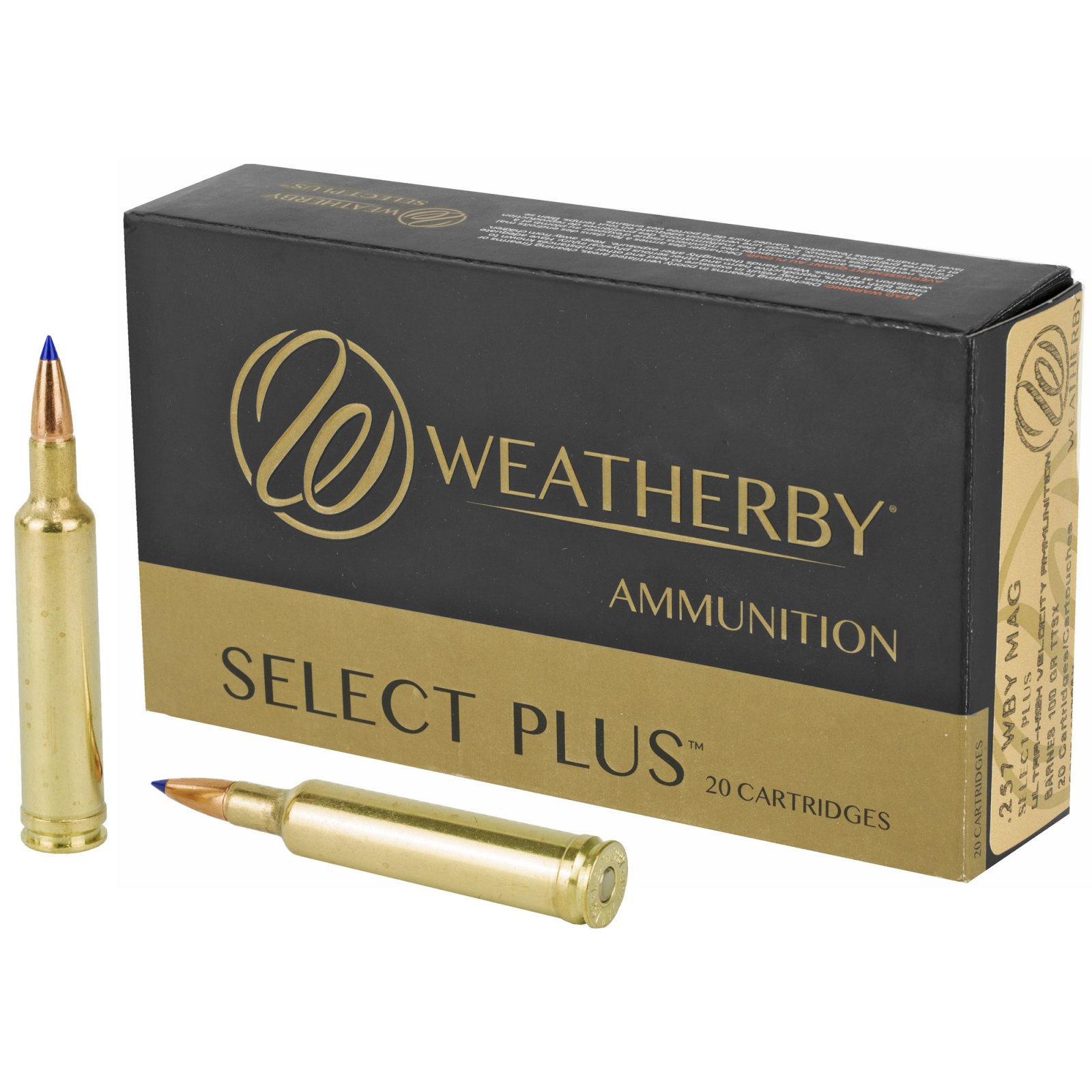 Weatherby B257100TTSX .257 Wby Mag 100gr Barnes TTSX Ammo 20 Rounds 3570fps - Weatherby - 257 WEATHERBY MAGNUM