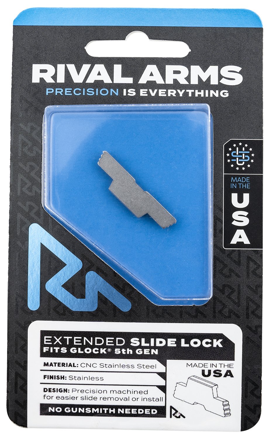 Buy Rival Arms RARA80G002D Slide Lock Extended Polished Stainless Glock Gen5 online