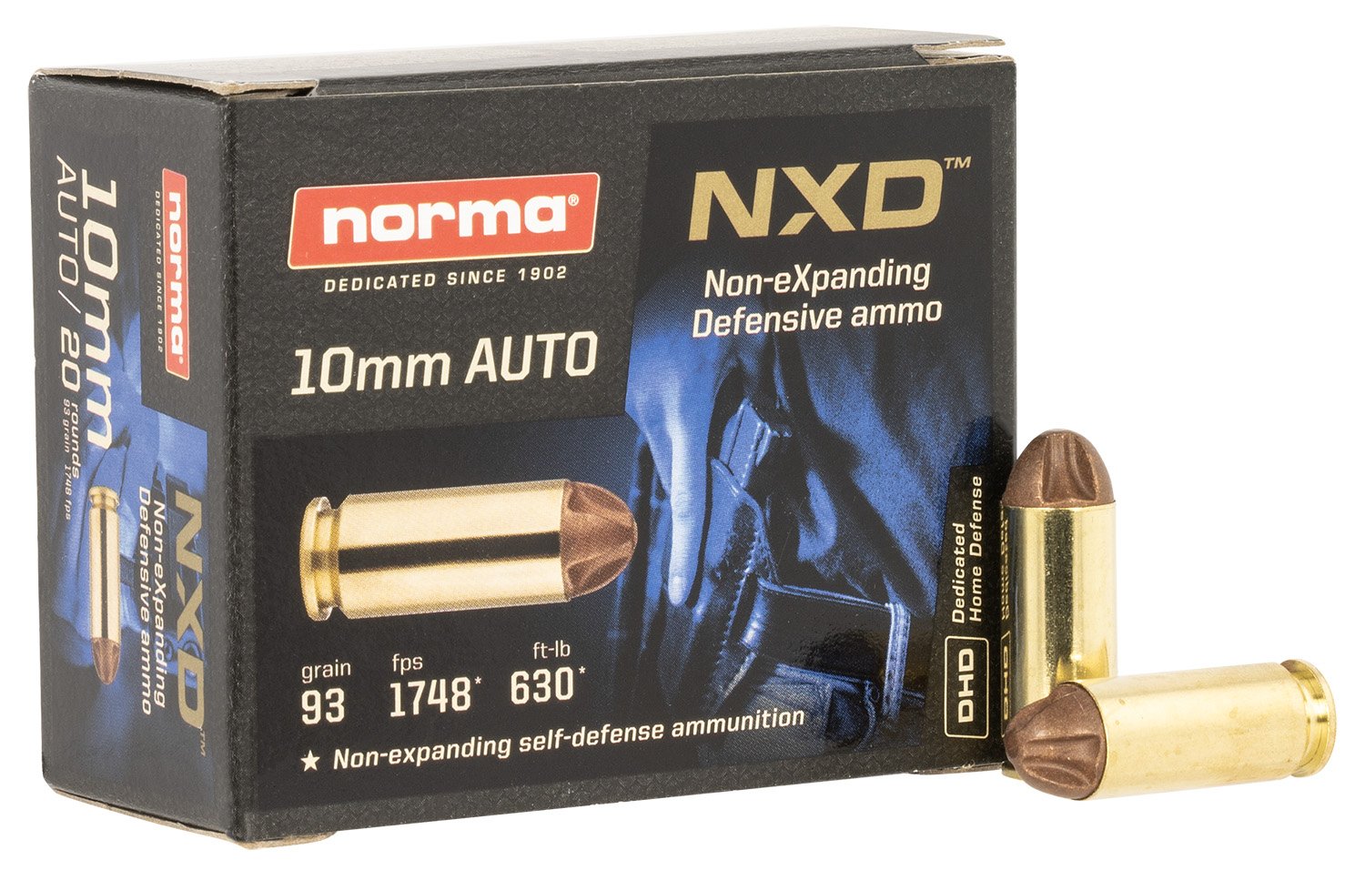 Buy Norma 611340020 10mm Auto NXD 93gr Self-Defense Ammo 20 Rounds online