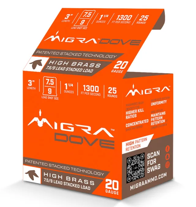 Buy Migra M20UD759 Dove 20GA 3" 1.25oz 7.5/9 Shot 1300fps 25 Rounds online
