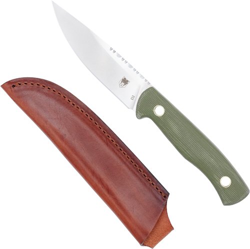 Cobratec Koonsman CTKMNODG 4" Fixed Blade OD Green D2 with Leather Sheath - CobraTec Knives