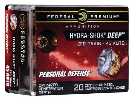 Federal P45HSD1 Premium 45ACP 210gr Hydra-Shok Deep 20 Rounds - Federal Premium Ammunition - 45 ACP