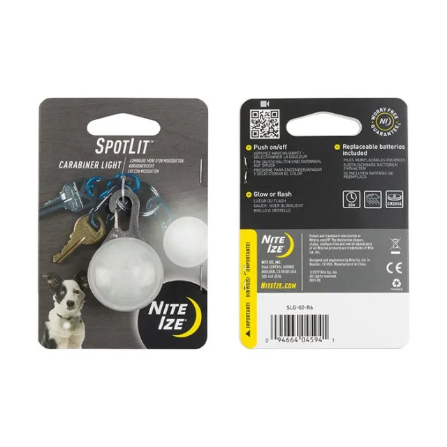 Nite-Ize SpotLit Carabiner Light LED Clip-On Weather-Resistant Durable