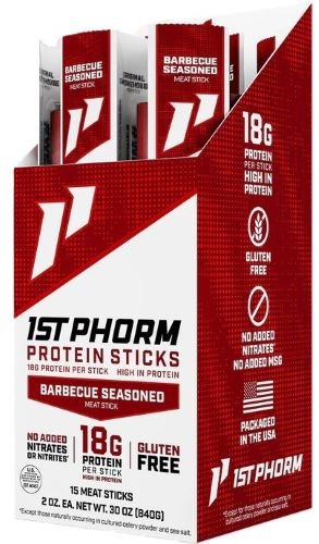 1ST PHORM Protein Beef Sticks Barbecue Seasoned 15 Pack - 1ST PHORM