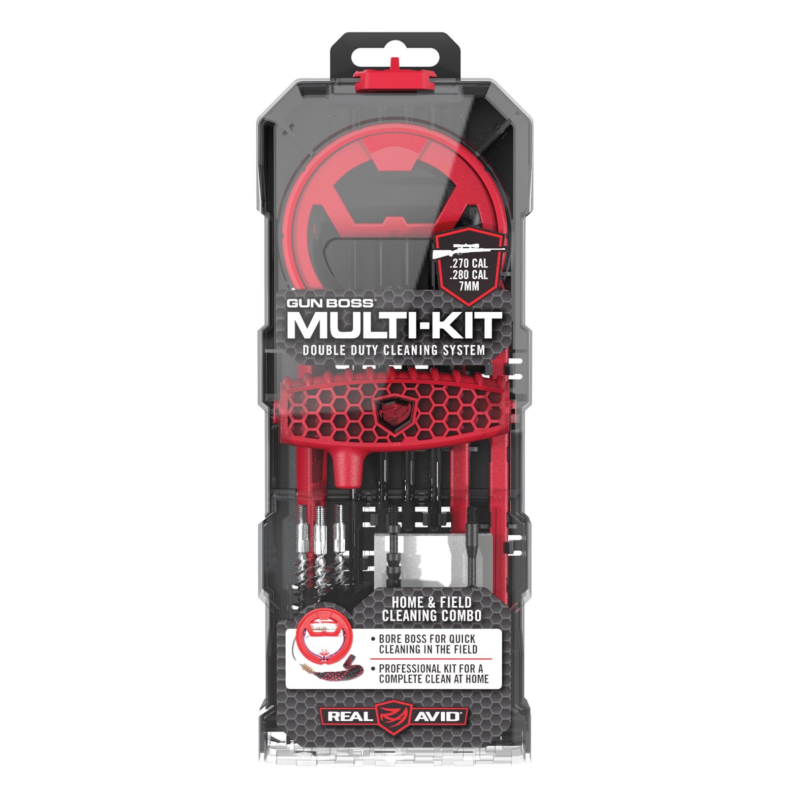 Buy Real Avid Gun Boss .270/.280/7mm Multi-Kit Rod & Brush Set w/ Jags Patches online