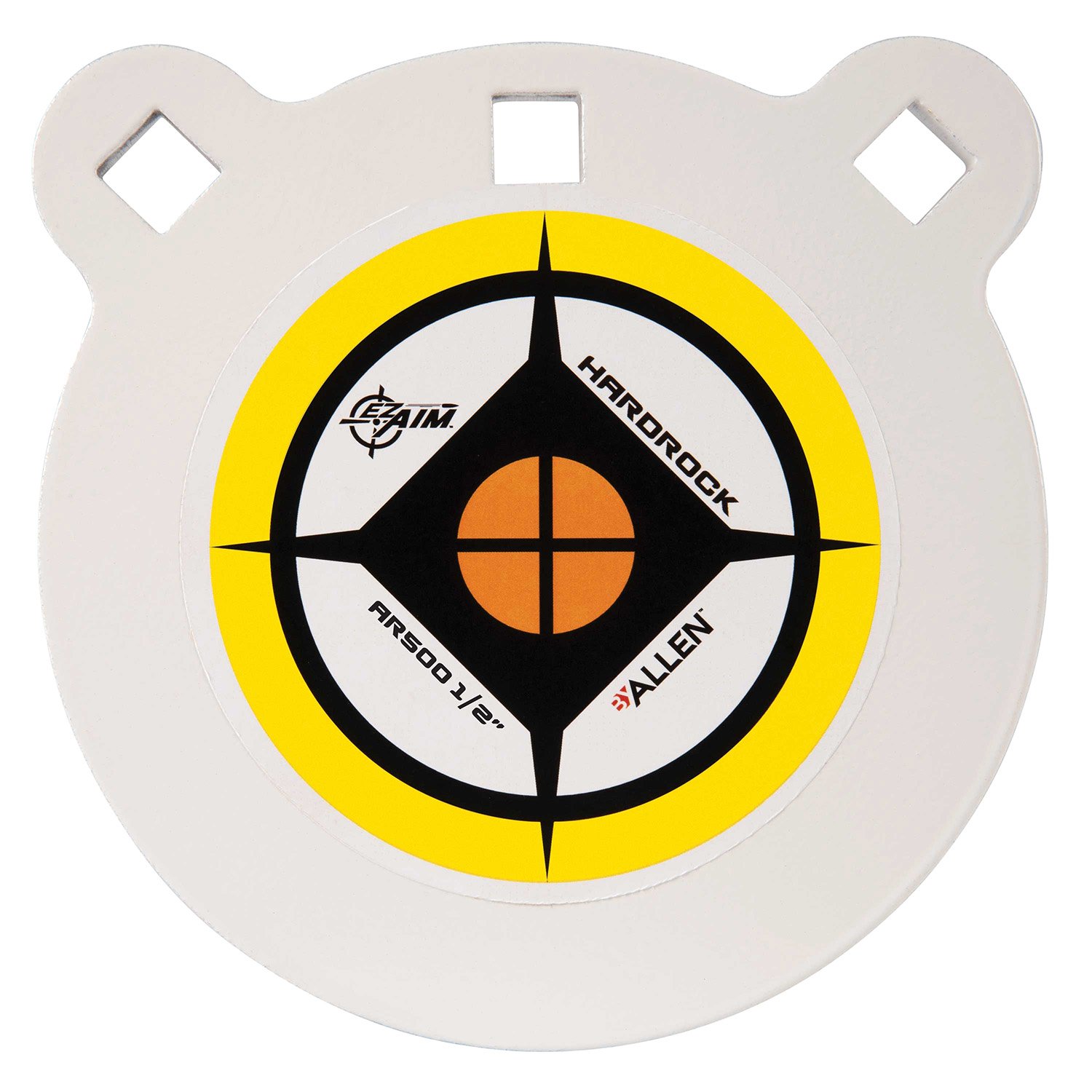 EZ-Aim Hardrock 6" AR500 Steel Gong Shooting Target .50" Thickness White / Yellow / Black - Allen Company - 6"