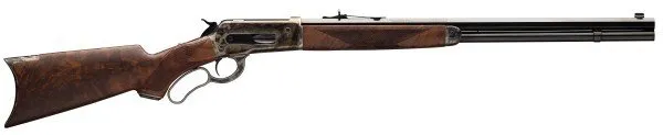 Winchester Model 1886 Deluxe 45-70 Gov 8+1 Cap 24" Barrel Brushed Polished Blued Case Hardened Rec Satin Walnut Fixed Pistol Grip Stock Right Hand (Full Size)