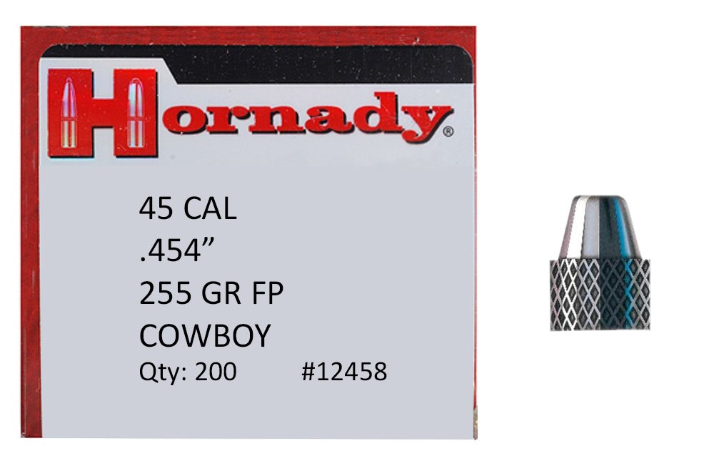 Hornady Frontier Lead .45 Cal .454 255 gr Flat Point Cowboy 200 Per Box - Hornady - 45 Caliber