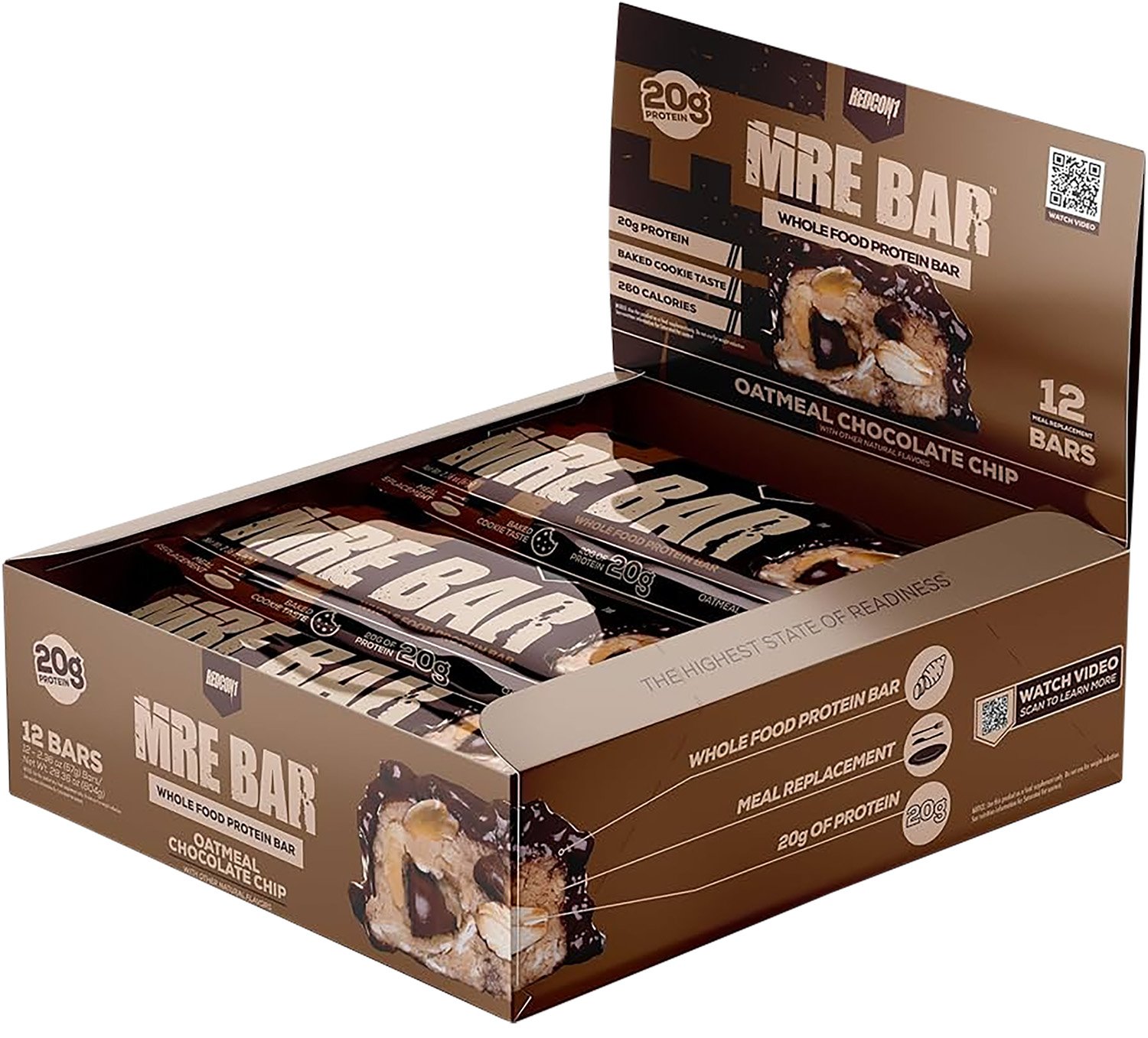 Redcon1 RC1MREBOCC12 MRE Protein Bar Oatmeal Chocolate Chip 12 Pack - REDCON1