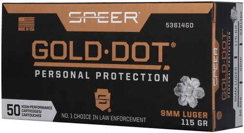 SPEER GOLD DOT 9MM LUGER 115GR GDHP 50RD 10BX/CS - Speer - 9MM LUGER