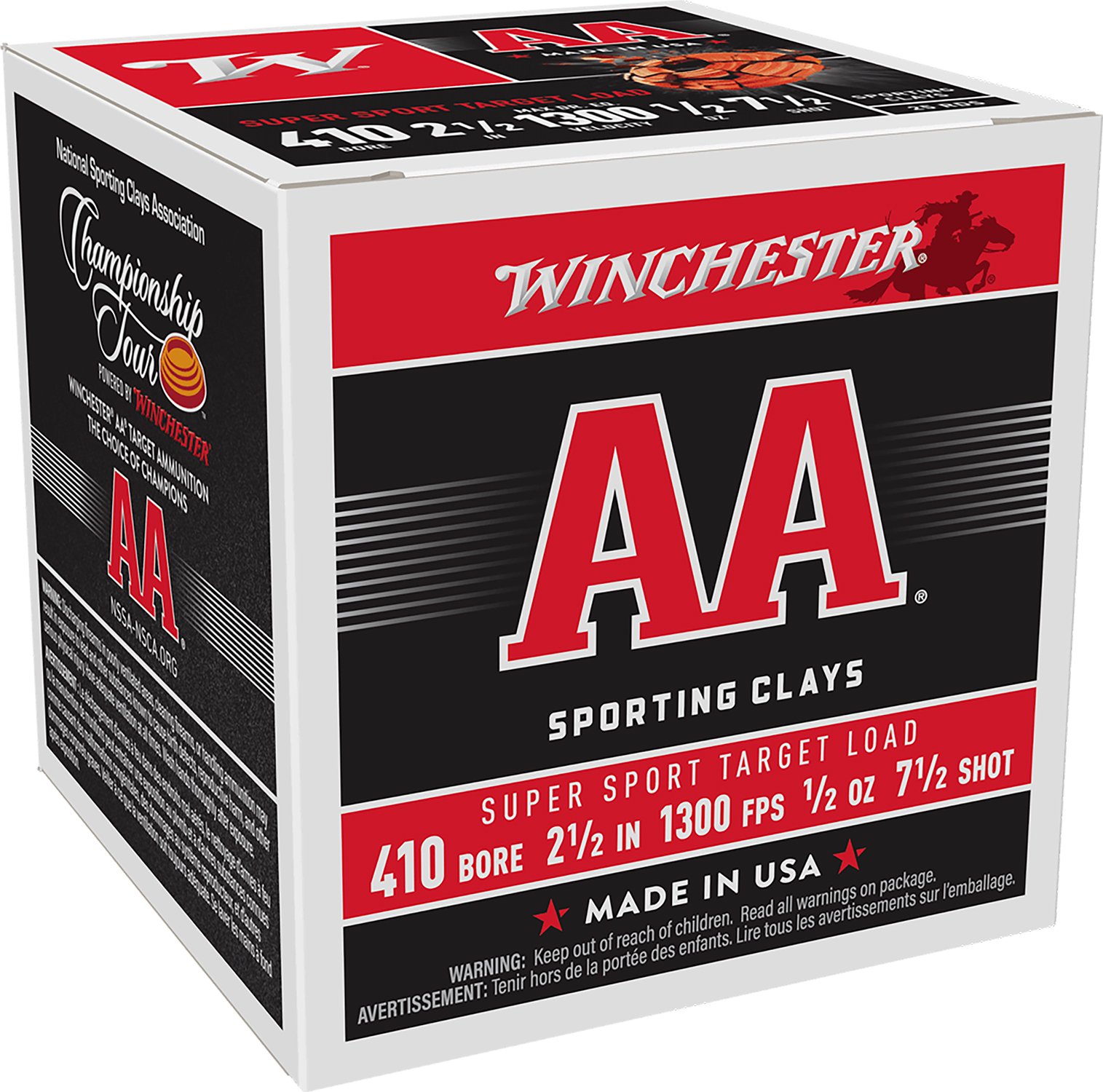 Winchester AASC417 410 Gauge 2.5 in 1/2 oz 1300 fps 7.5 Shot 25 Rounds - Winchester - 410 Bore