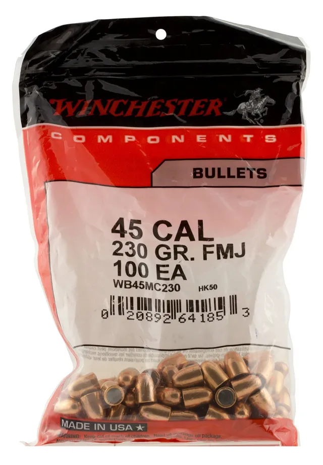Winchester WBR45230 Centerfire Handgun .45 Cal 230 gr FMJ TCFMJ 100/500