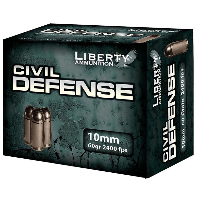 Liberty Ammunition Civil Defense 10mm Auto 60gr Hollow Point 20 Rounds - Liberty Ammunition - 10mm Auto