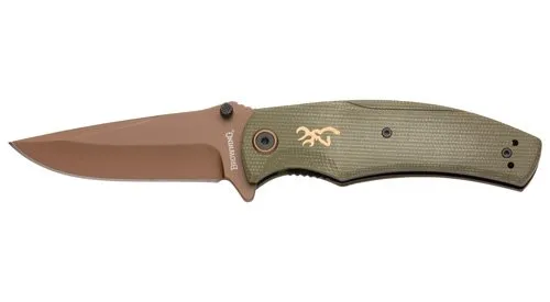 Buy Browning 3220466 Trailside Knife, Green, 3.5" D2 Steel Drop Point Blade online